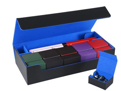 Deck Case Trading Card Case Top Loader Storage Dice Holder Prema Magnet PU Leather Sleeve Compatible Duema Various Card Game "Yu-Gi-Oh! BOX" (Black
