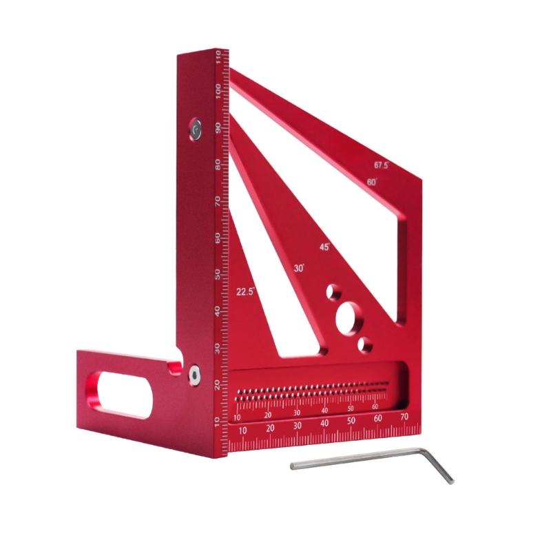 

Деревообрабатывающий угольник-транспортир из алюминиевого сплава, угловой треугольник, линейка, измерительный инструмент, подходящий для инженера-плотника красный