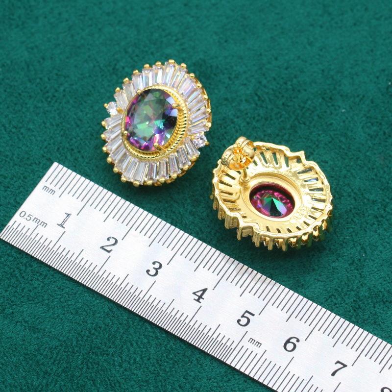 Jewelry European and N Anti-allergic Zircon Necklace Earring Jewelry Set