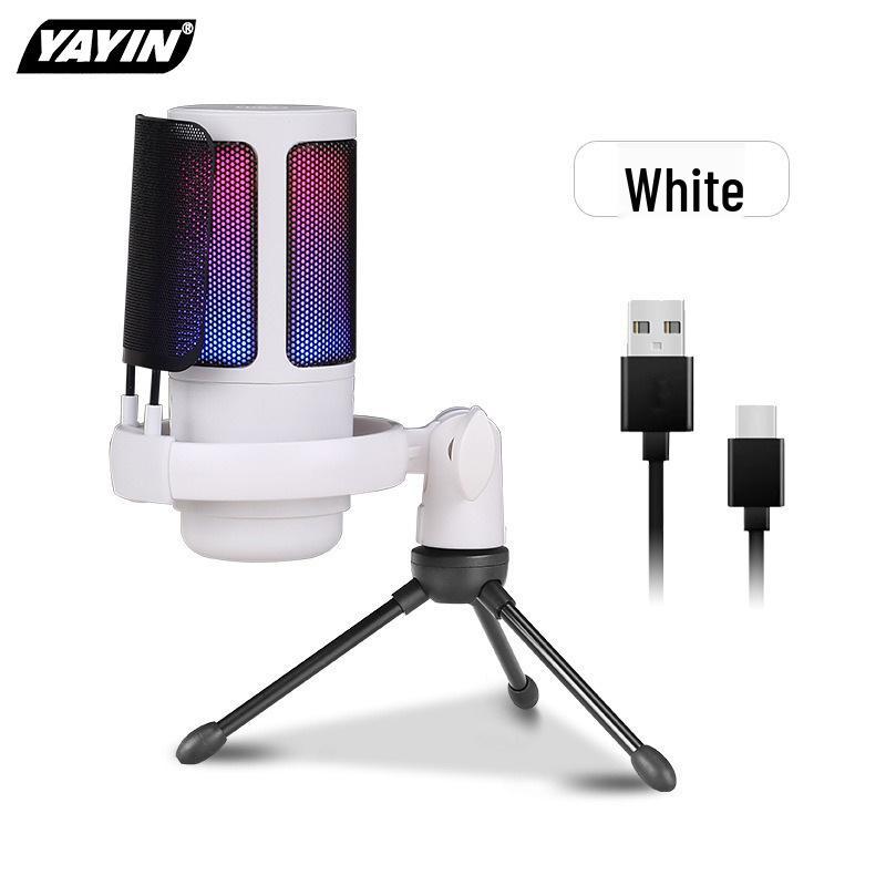 RGB USB Condenser Microphone with Desktop Tripod Stand for Gaming & Live Streaming