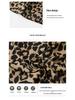 2024 European High-Neck Long-Sleeve Leopard Print Mesh T-Shirt with Hand-Beading - Women's Slim-Fit Trend