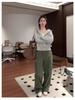 Gray Slim Fit Petite Korean Style Zip-Up Hooded Cardigan for Women, Ideal for Early Autumn/Spring Upper Outerwear