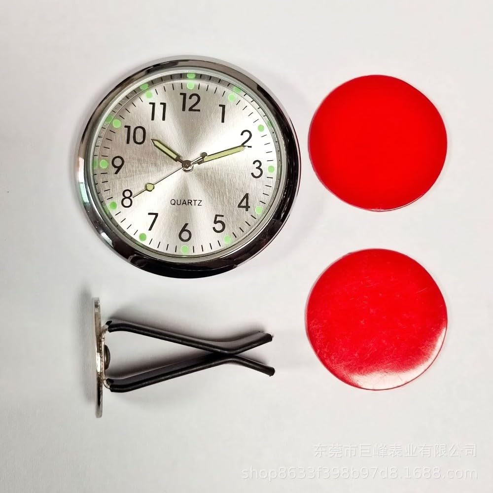 Car Analog Radio Clock Multifunction High Precision Mini Quartz Glow In the Dark Sticky