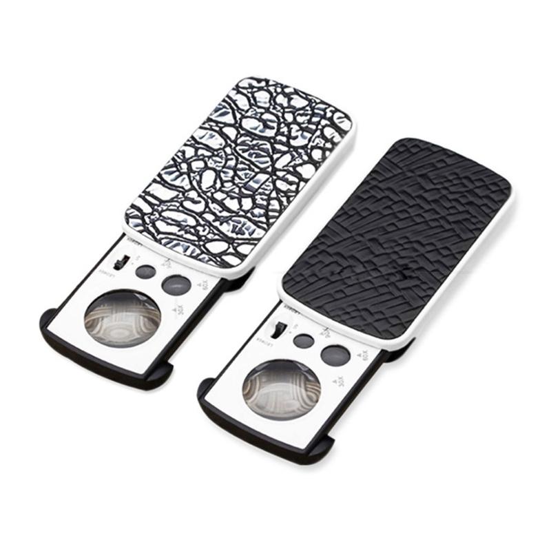 30X 60X 90X Jewelers Eye Loupe Small Portable Magnifier with Led & UV Light for Diamonds Gems Coins Stamp
