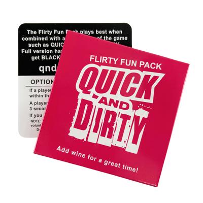 Szybka i brudna gra karciana Offensively Fun Pack Gra społeczno-komediowa Szybka i brudna - Edycja Girls Night Red And Black Deck