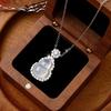 Natural Water Foam Jade Gourd Design Pendant S925 Silver Inlaid Small New Chinese Popular Accessories Women's Necklace Chain