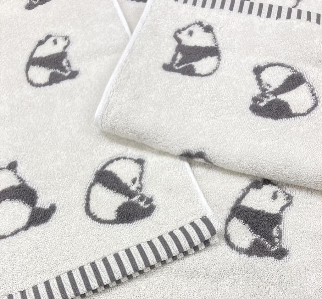 Imabari Face Panda Set of Made in Gentle on the Fluffy Perfect for and Kindergarten of 3 Towels, Print, 3, Approx. 34x80cm, Japan, Skin, Absorbent,