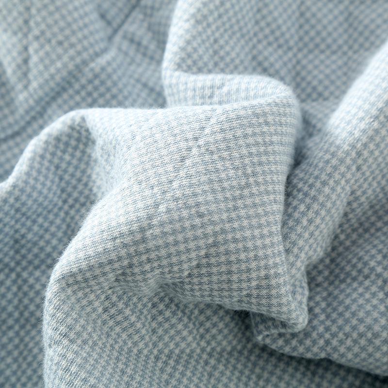 Men's Embroidered Quilted Pajamas - Three-Layer Air Cotton, Long-Sleeved, Warm, Autumn/Winter Wear