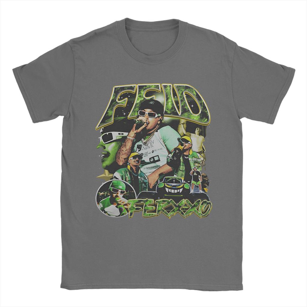 Unisex Womens T Shirt Colombian Singer Feid Ferxxo Green TShirts Hipster Beach Tee Shirt Vintage Cotton Clothes Gift Idea