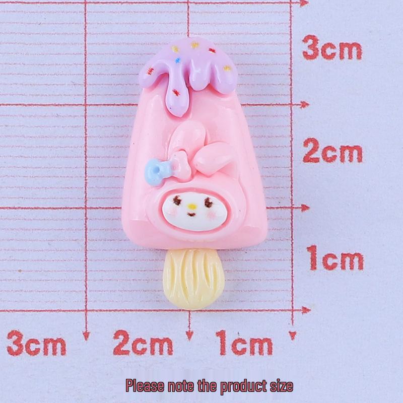 Glossy Animal Ice Cream Cartoon Resin Hair Clip DIY Ornament Accessories