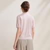 Zhaojun Women's Floral Print Mulberry Silk Polo T-shirt