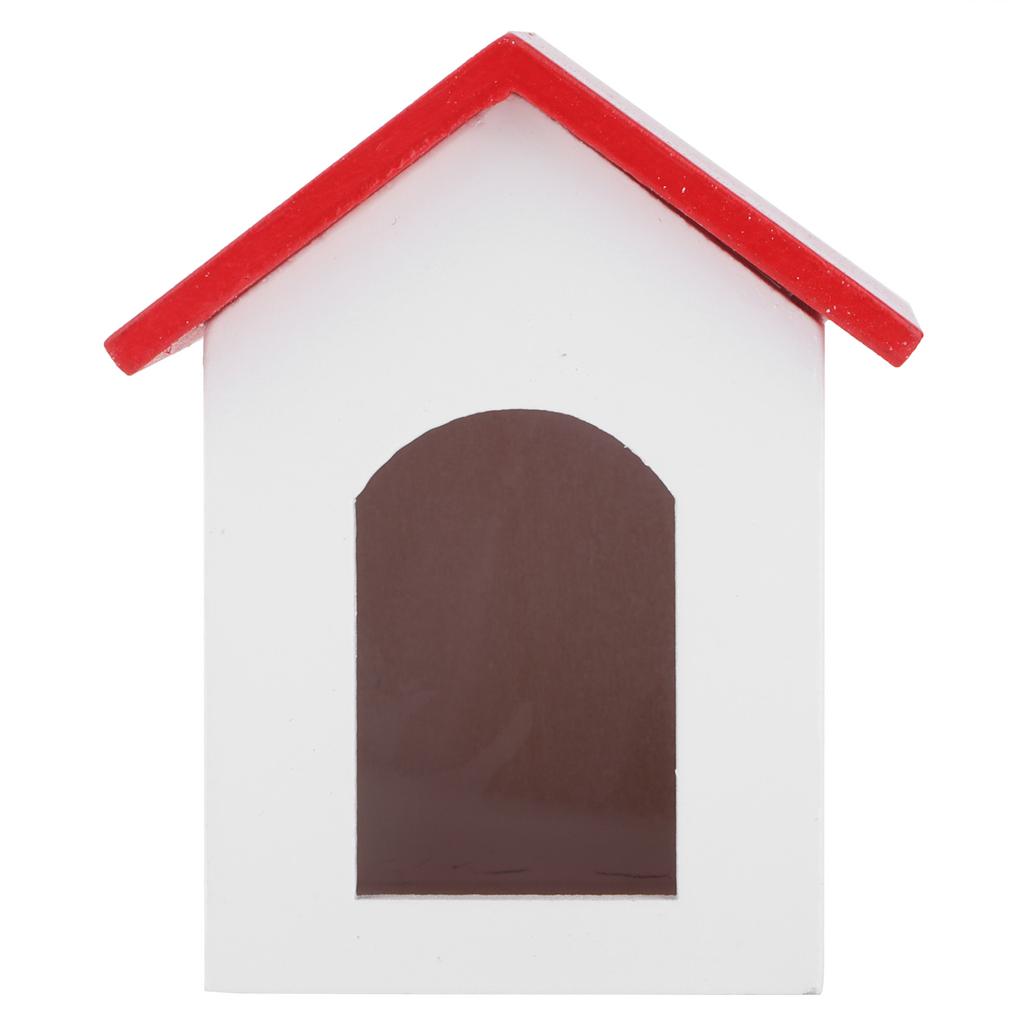 1:12 Dollhouse Wooden Pet House Simulated Miniature Kennel Model Pretend Play Toy AccessoryRed Roof