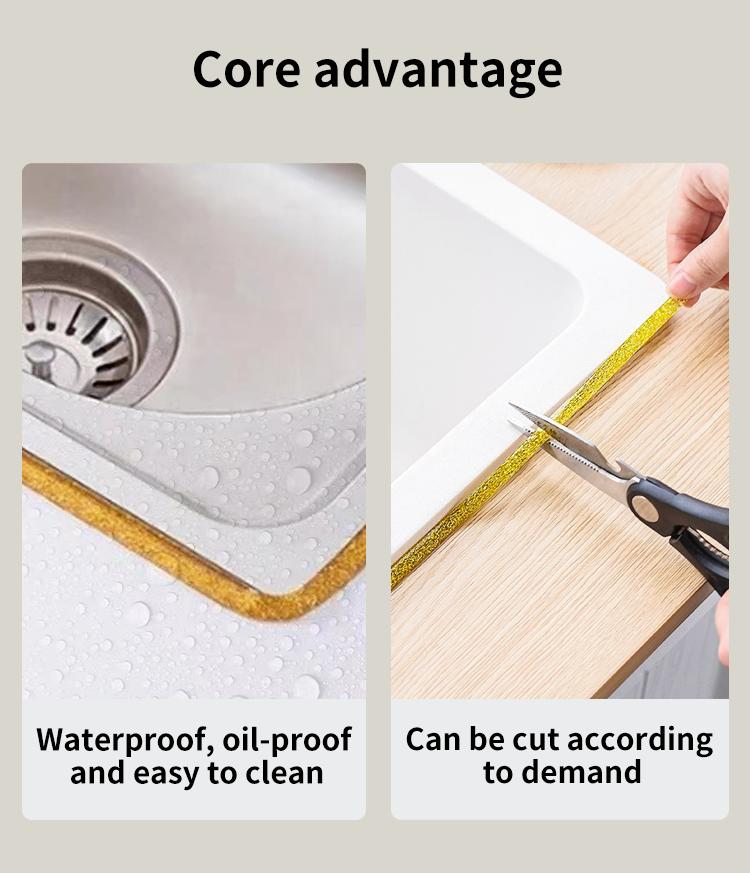 Self-Adhesive Sealant Tape Suitable for Kitchen Sink Stove Gap Toilet and Corner Line - PVC Material Easy to Apply No Residue