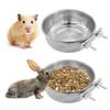 Stainless Steel Parakeet Feeder with Clamp Holder Parrot Food Bowl Bird Bowls  Dogs Cats Cage