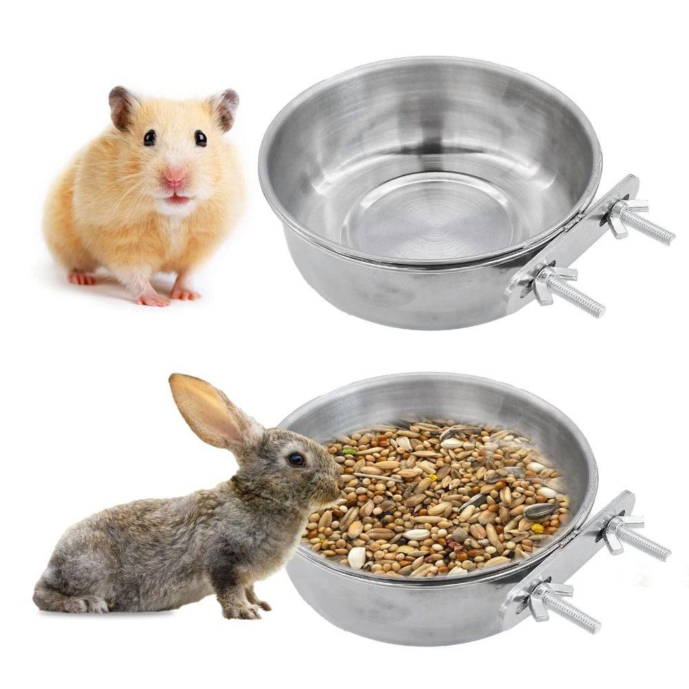 Stainless Steel Bird Bowls with Clamp Holder Parrot Food Bowl Parakeet Feeder  Wild Bird