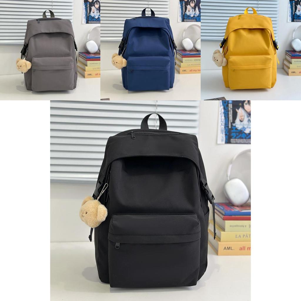 Urban Minimalist Nylon School Backpack With Air Cushion Straps For Middle School Students