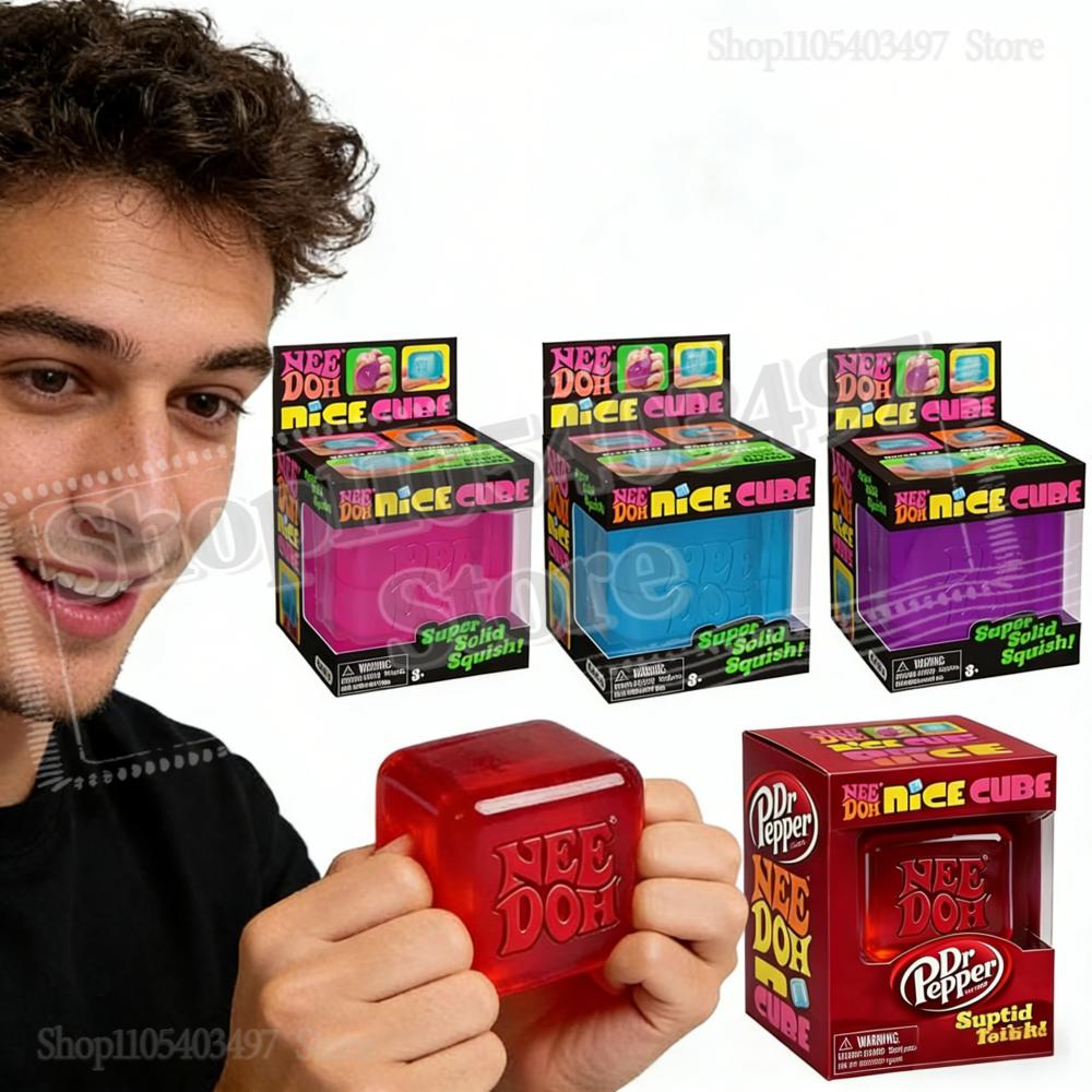 Nouveau jouet à presser sensoriel Schyling Nee-doh Nice Cube pour soulager le stress, jouet à libération du bout des doigts à pincer et à manipuler avec des cadeaux