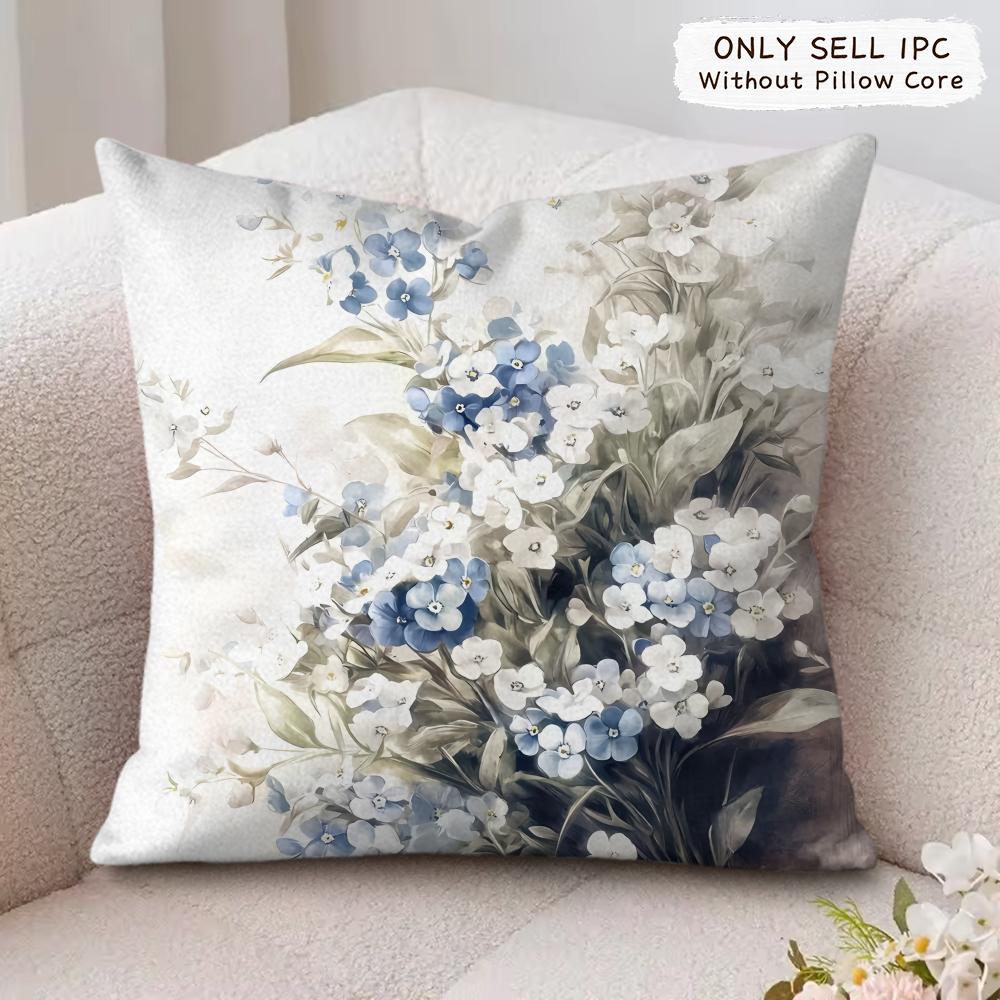 Wild Flower Cushion Cover Soft Plush Fabric DoubleSided Printed Cushion Covers for All Seasons Modern HomeDecor Gift