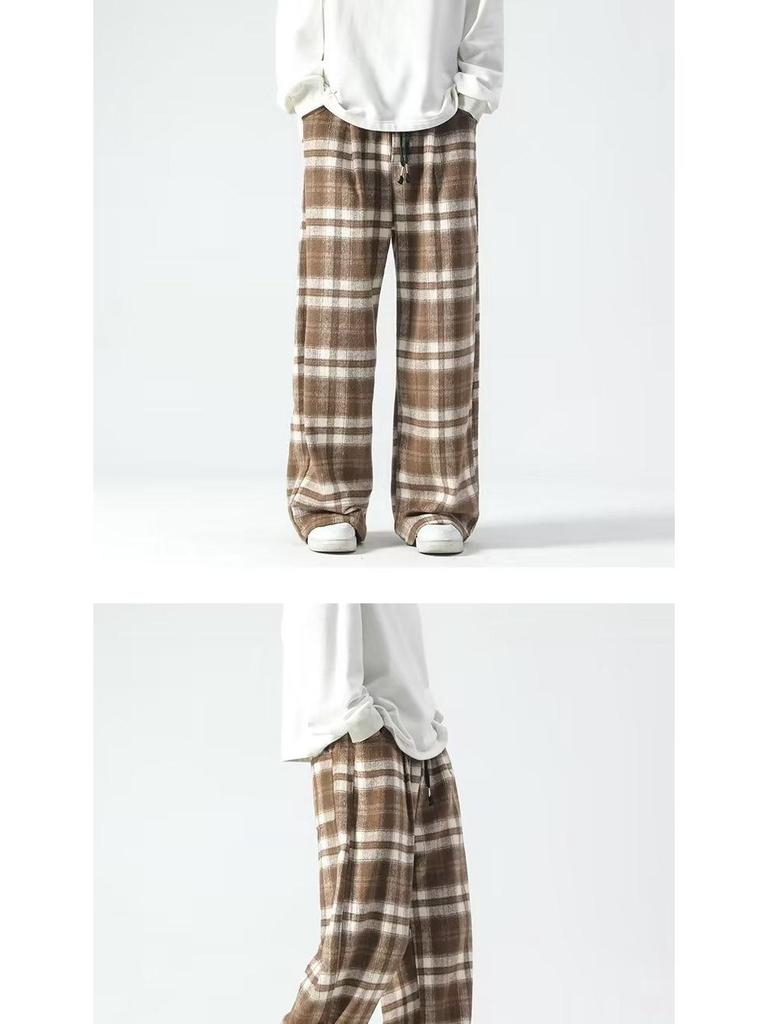 Chlapecké retro kostkované kalhoty s širokými nohavicemi - letní kolekce 2024