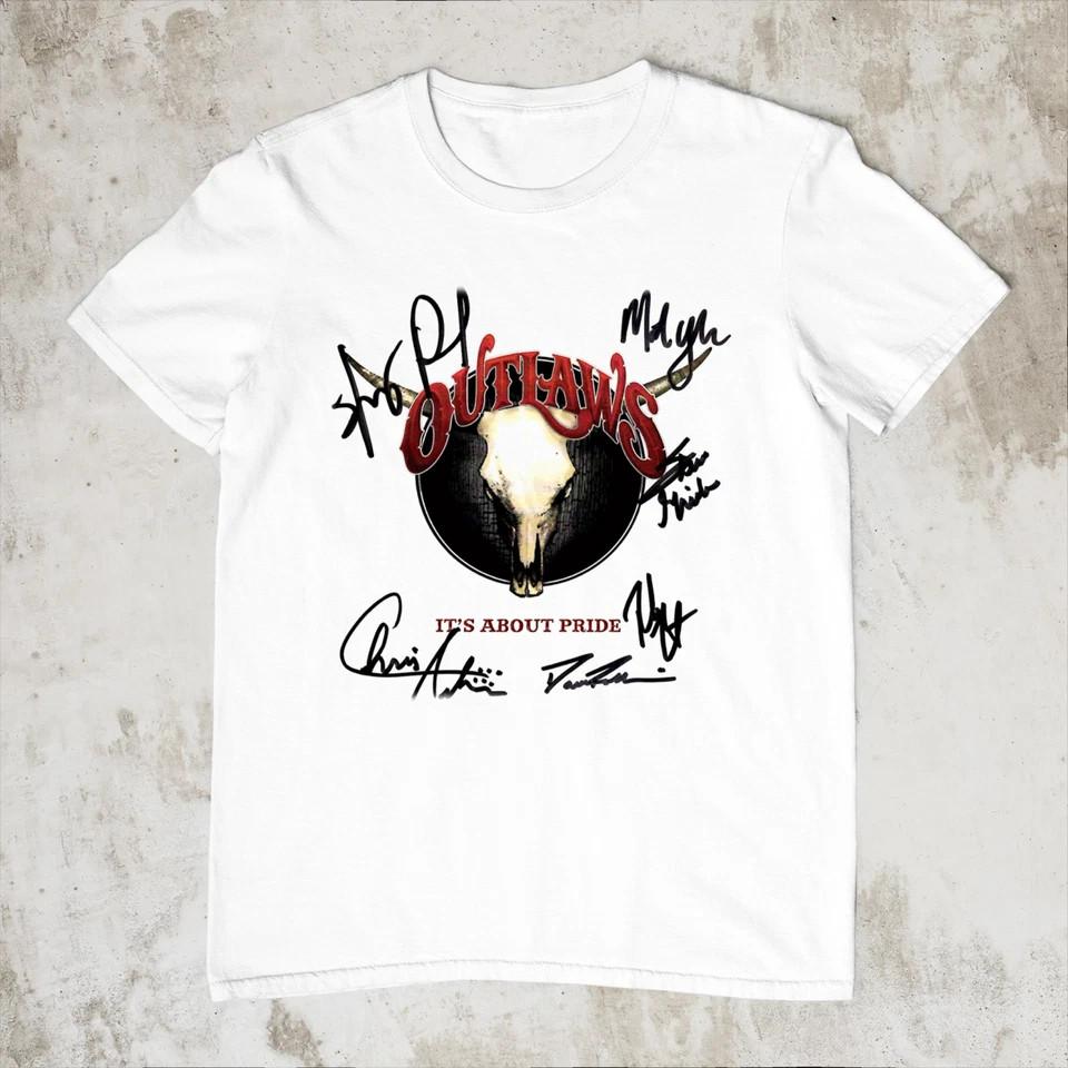 

The Outlaws Band It s About Pride Unisex White Cotton FUll Size S-5XL Unisex T-Shirt L