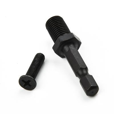 1/4 Hex Shank Steel Adapter To 3/8"-24UNF Male Thread Screw for Drill Bit Chuck