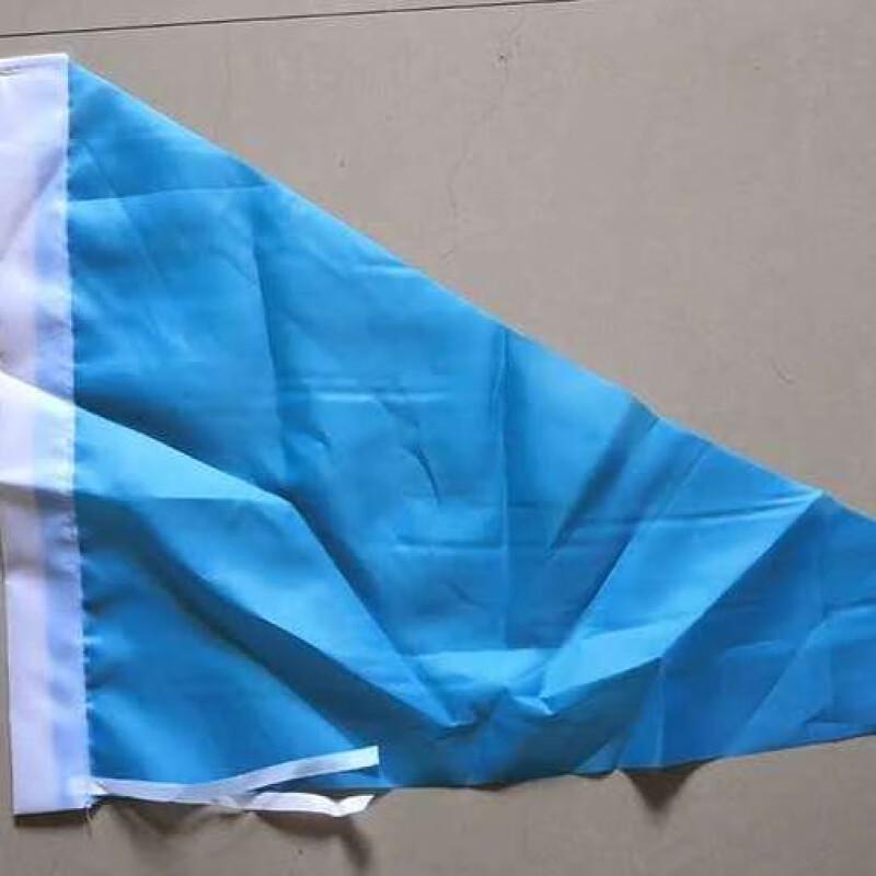 Triangular Blue Hand Flag with Wood Pole (10-Pack)