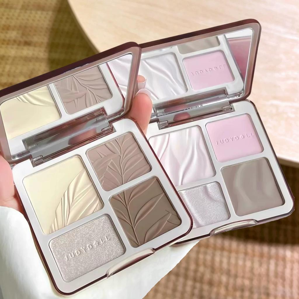 Juduo Orange Blossom Highlighting and Contouring All-In-One Palette Two-Color Matte Brightening 3D Shadow Nose Shadow Blush Powder