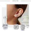 Boucles d'oreilles puces carrées halo inhabituelles en diamant moissanite pour femmes certifiées argent sterling 925 bijoux fins tendance anniversaire