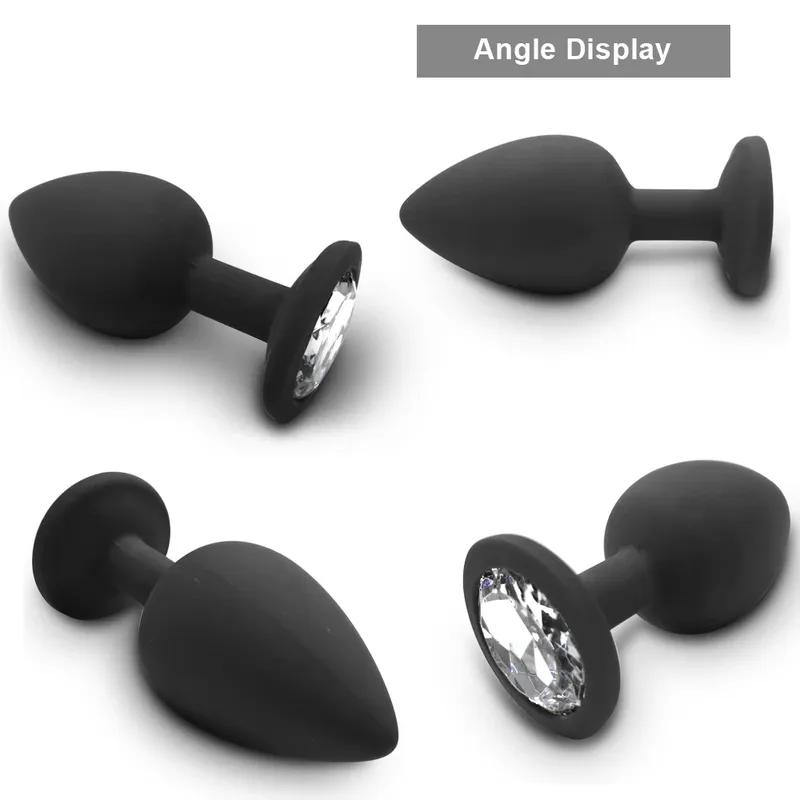 S/M/L Soft Silicone Anal Plug Mini Erotic Butt Plug Sex Toy for Anal Toy Beginner Men Women Gay Couples Prostate Stimulator