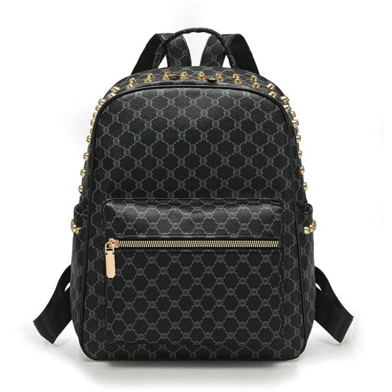 

Dual Shoulder Bag, Fashionable Backpack, Retro Printed Letters, Large Capacity чёрный