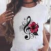 (Asian Size) Trend Watercolor Flower Style Graphic Tee Female Casual  Fashion T Clothing Women's Top Print Short Sleeve T-shirts