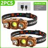 EDC Head LED Light Type-C Rechargeable Headlamp Red Light 1000LM Super Bright Head Flashlight 18650 for Running Fishing Camping