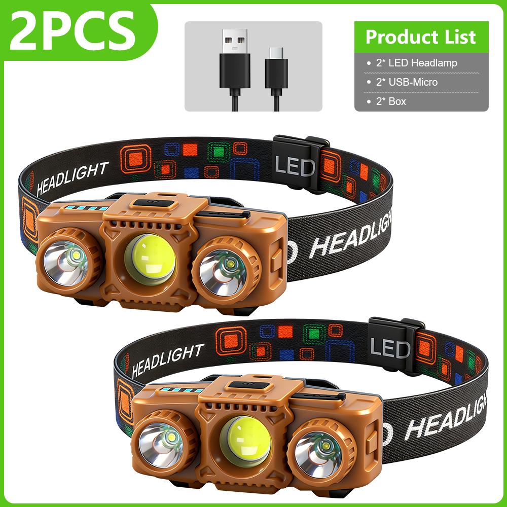 EDC Head LED Light Type-C Rechargeable Headlamp Red Light 1000LM Super Bright Head Flashlight 18650 for Running Fishing Camping