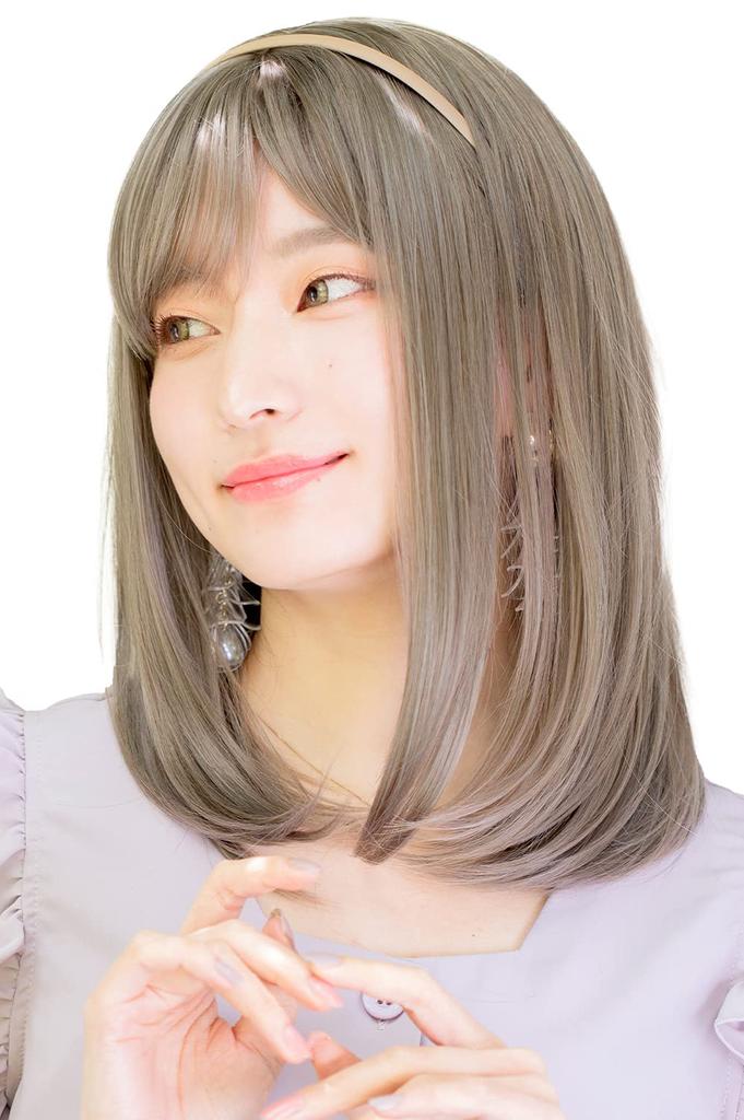 Easy Medium Full Heat Comes with Wig Milk Tea [Classe] Wig, Fashionable, Medium, Semi-Long, Natural, Resistant, Net,