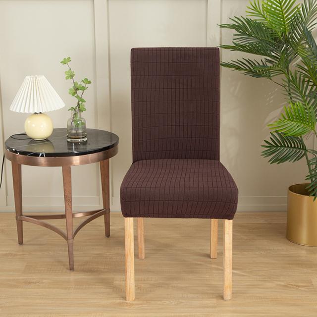 Jacquard Soild Color Chair Covers Elastic Anti -Slip Chair Furniture Slipcovers Dustproof Cover Protective For Dining Space Kitchen Formal Dinner