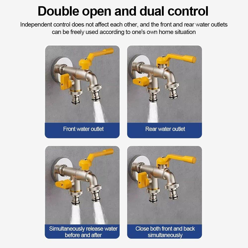 Universal Copper Water Tap Frost-Proof Double/One Outlet Faucet Controller Adapter Water Tap Splitter Outdoor Courtyard