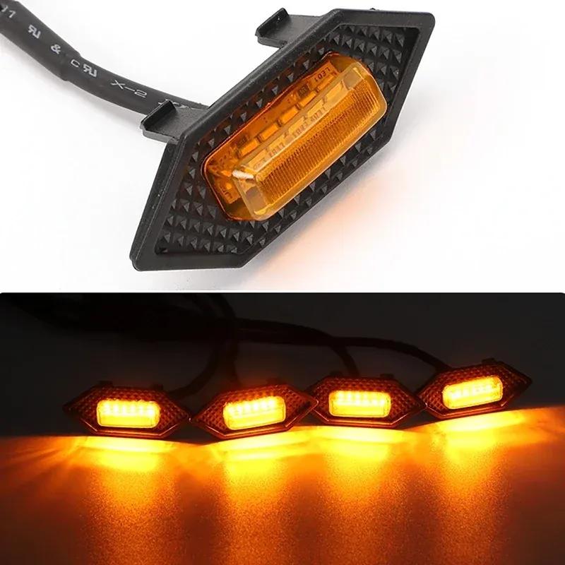 4Pcs/set Smoked Shell Amber Light Front Grille LED Light Safety Warning Light with Wire Harness Fit for Honda CRV 2017-2022