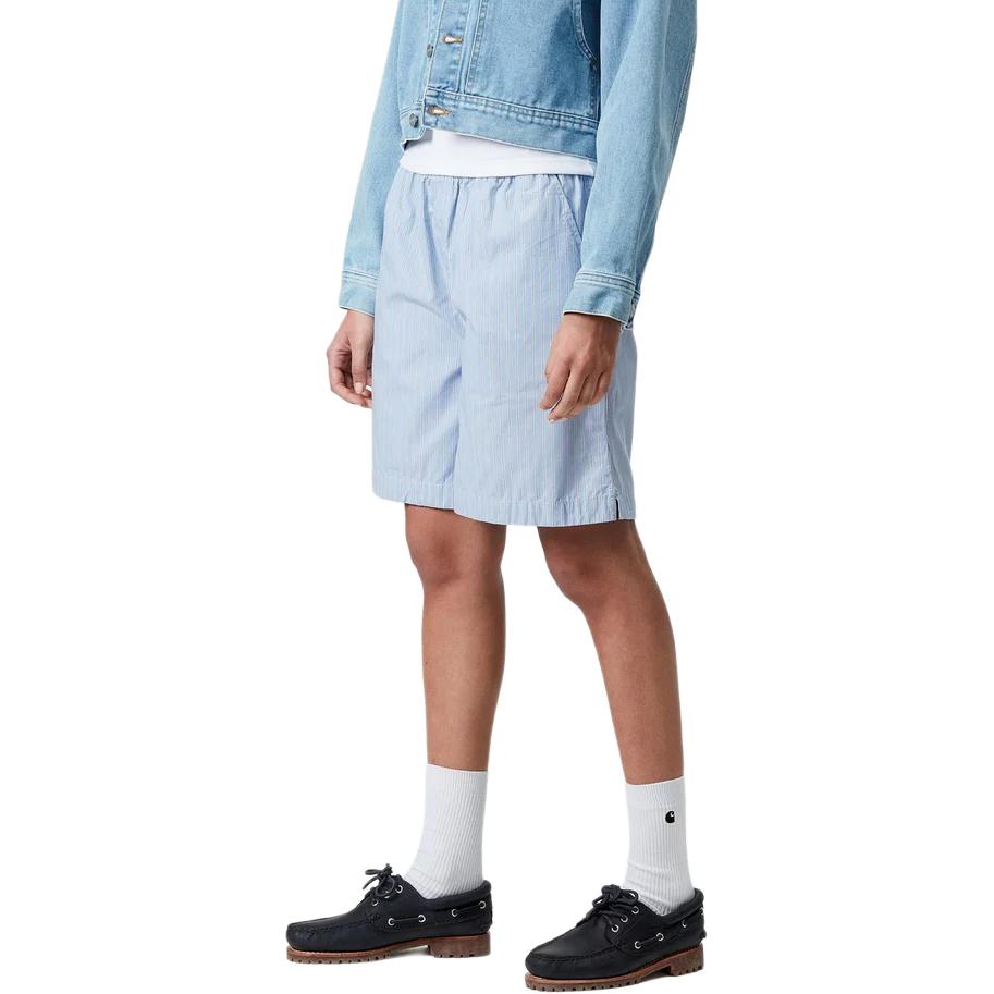 Carhartt WIP Striped Elastic Waist Casual Shorts Women Shorts Light-Blue I0345542RB-XX