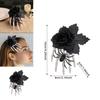 Halloween Black Rose Skull Claw Hair Clip With Spooky Spider For Costume Accessories