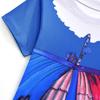 19782 Kids Girls Lily Lovebraids Blue Printed Short Sleeves T-Shirt Top Shorts Sets
