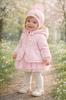 Girls' Hat 42-44 Tied 2 Layers Pompom Spring Autumn Pink