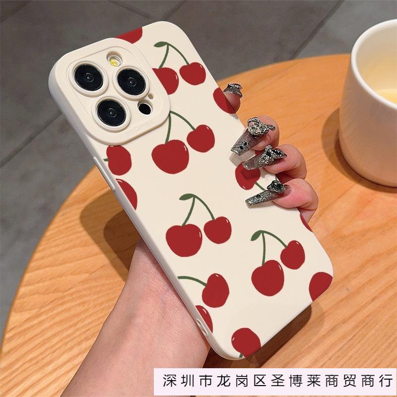 Cherries are suitable for Apple 17 mobile phone case iPhone16/15/14 simple 13promax anti-drop 12/11 soft 7