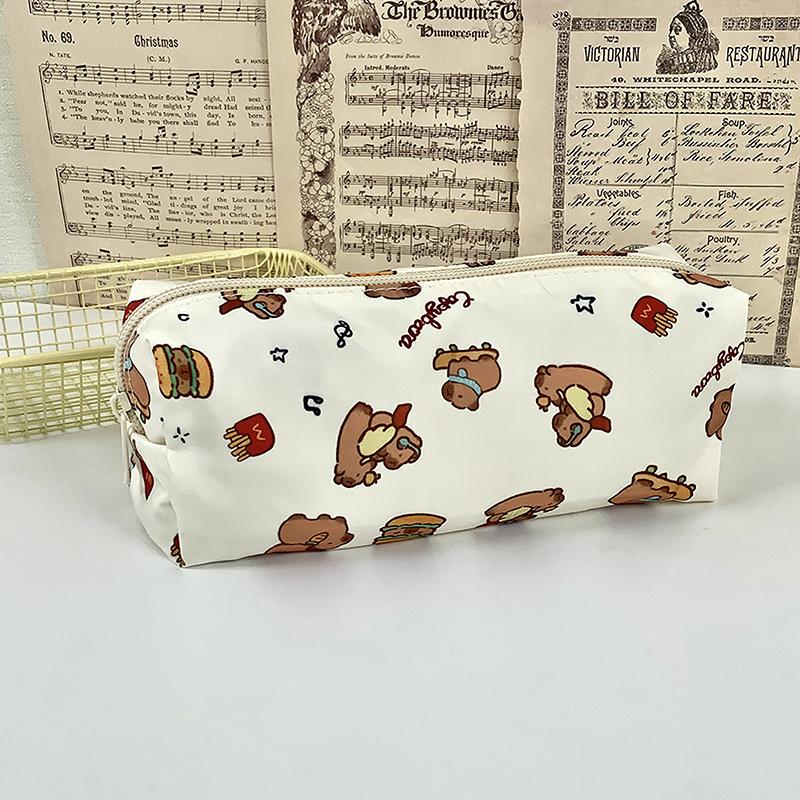 Cute Kawaii Good-Looking Capibala Pattern Print Stationery Bag Simple Pencil Case Pen Bag School Supplies Student Gift