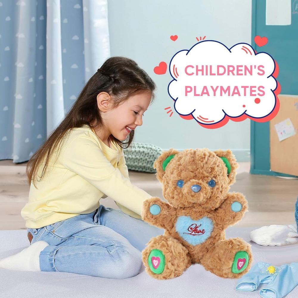 Teddy Bear Stuffed Animals Soft Cuddly Stuffed Bear Bunny Rabbit Plush Toy with Heart in Foot Valentine's Day Gifts for Her