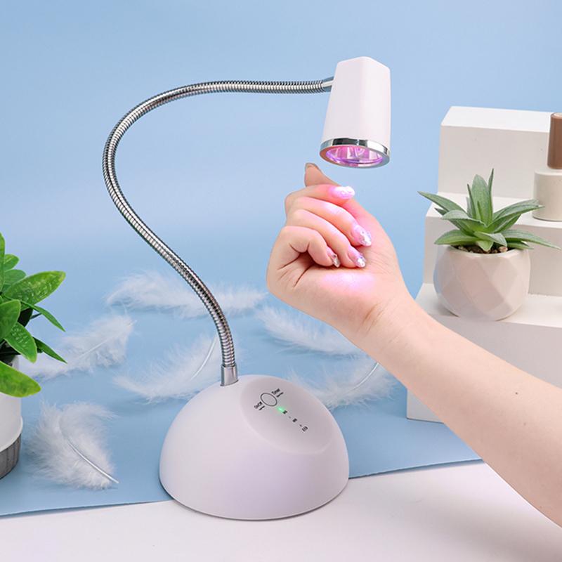 Portable Desktop Sensor Focused Beam USB Rechargeable Nail Lamp Cordless Mini Battery 18W UV LED Nail Light for Curing Finger