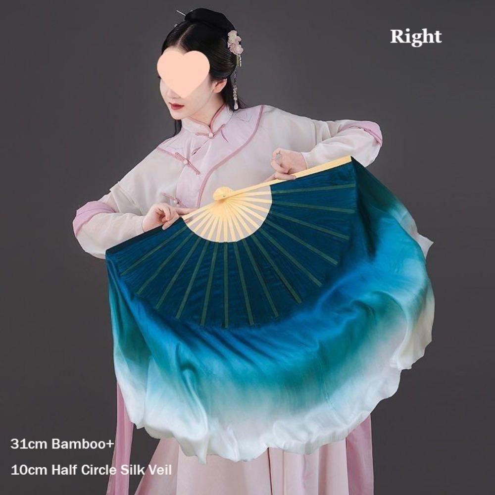 Dancer Practice Pairs Yangko Dance Bamboo Fans Hand Dye Adults Fan  Kid Women