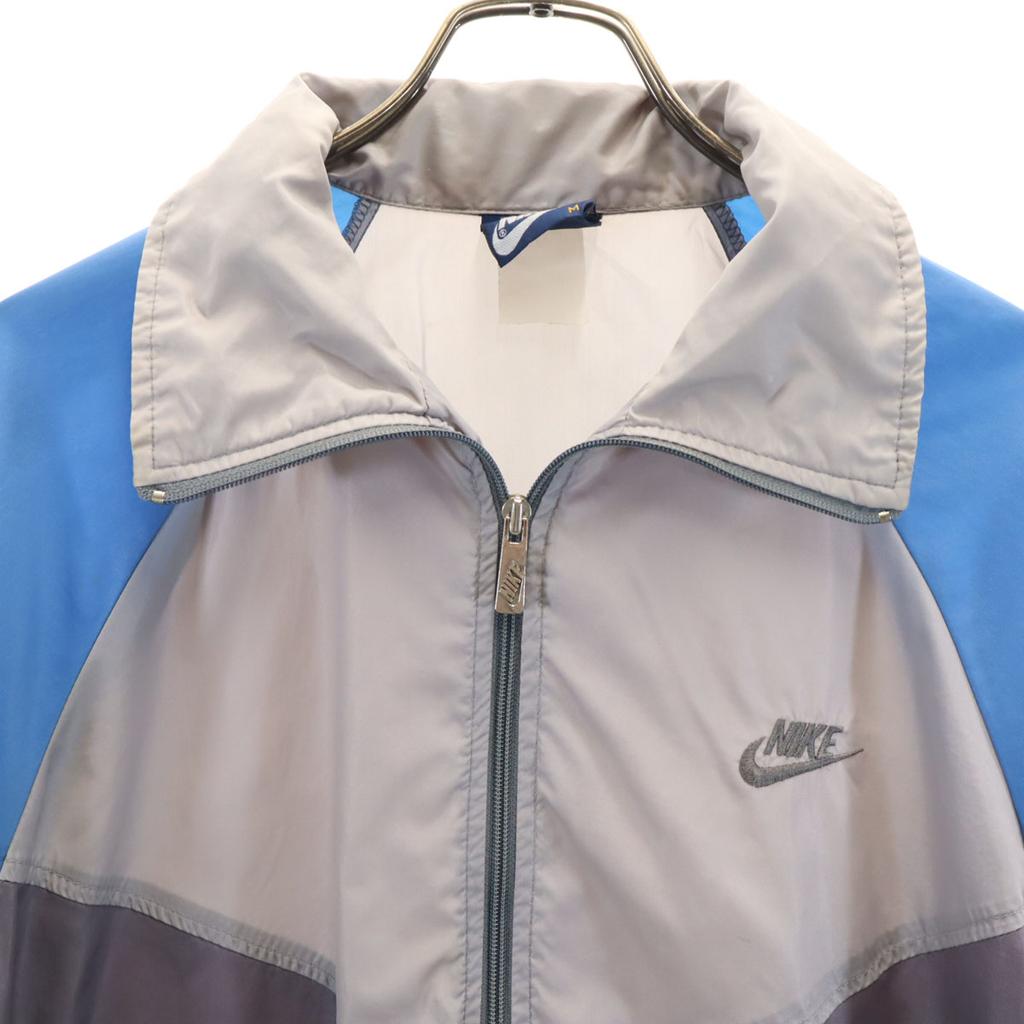 Nike 80s Navy Blue Tag Vintage Track Jacket M Gray Windbreaker Men's Used