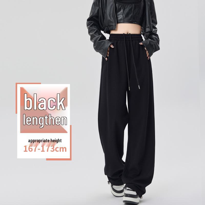Women's 2024 High-Waisted Wide-Leg Draping Sports Pants - Spring/Autumn Loose Joggers