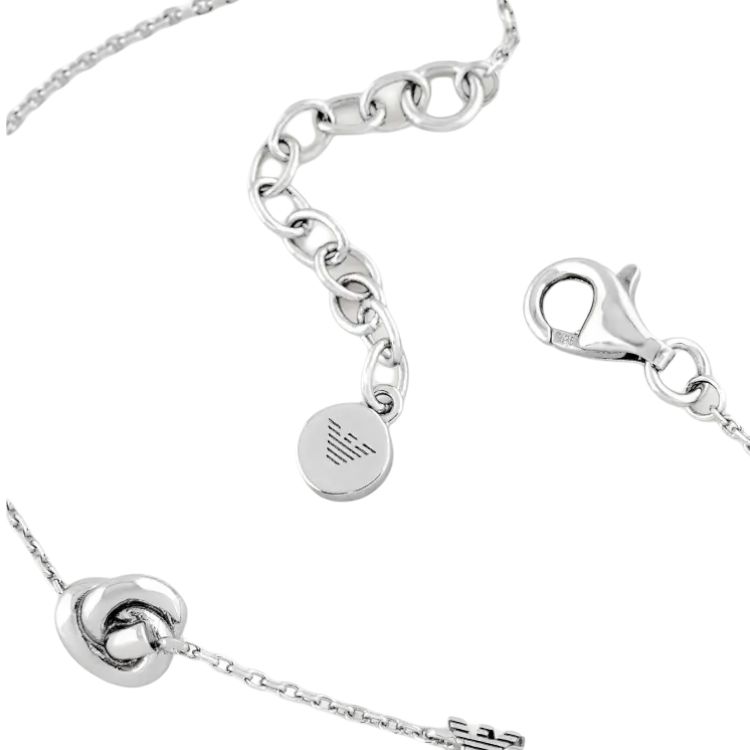 Emporio Armani 3D Knot Eagle Logo Slim Lobster Clasp Bracelet Women Bracelet Silver EG3643040_NLP_NLC