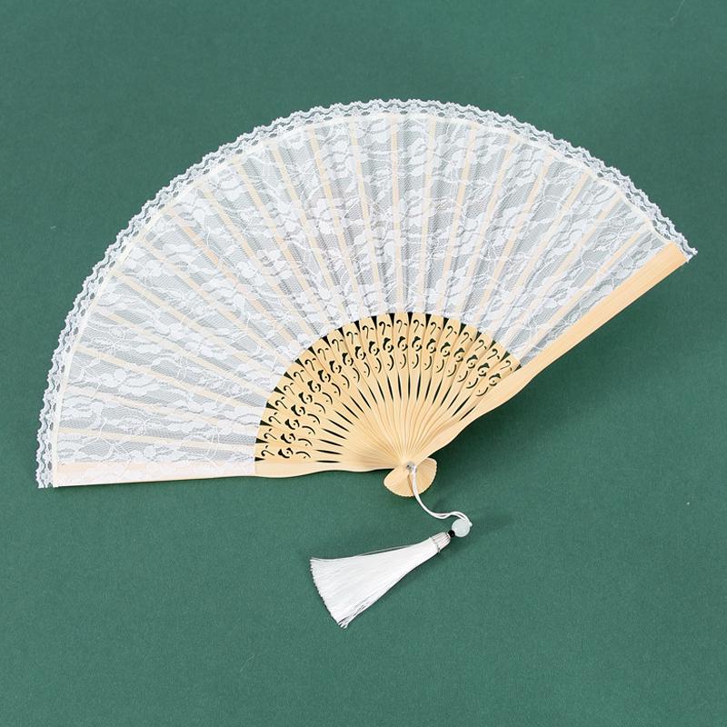 Classic Black Lace Cheongsam Folding Fan - Portable Chinese Style Summer Dance Fan for Ladies